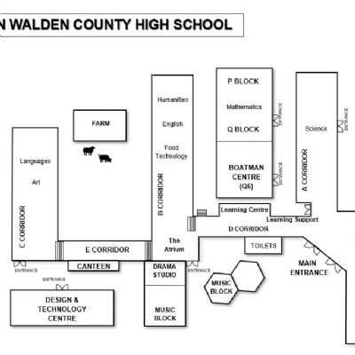 Front of school, Map of the school
